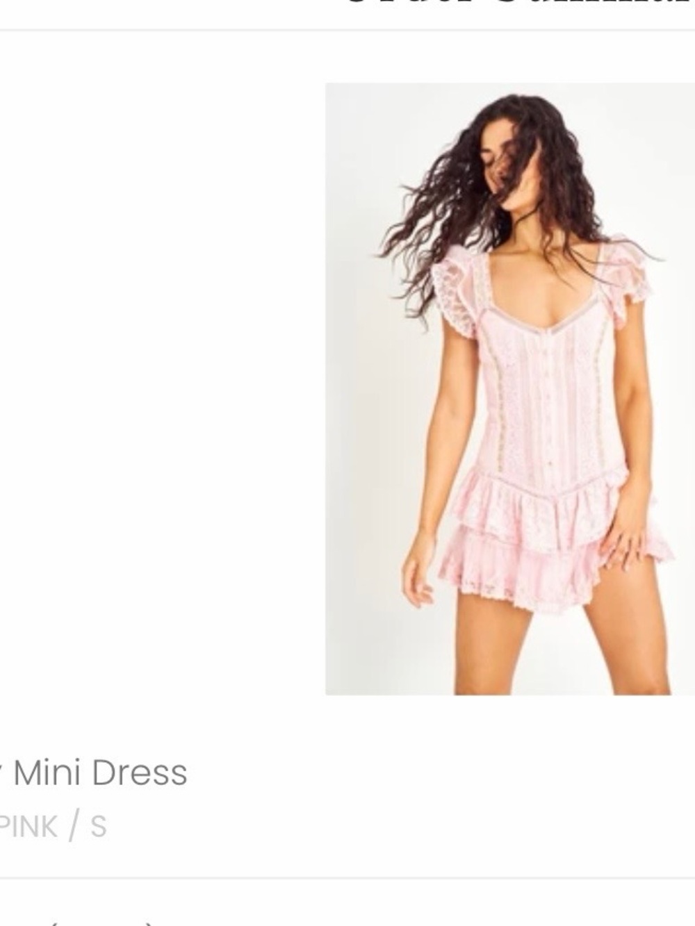 Pink Lace Ruffle Mini Dress